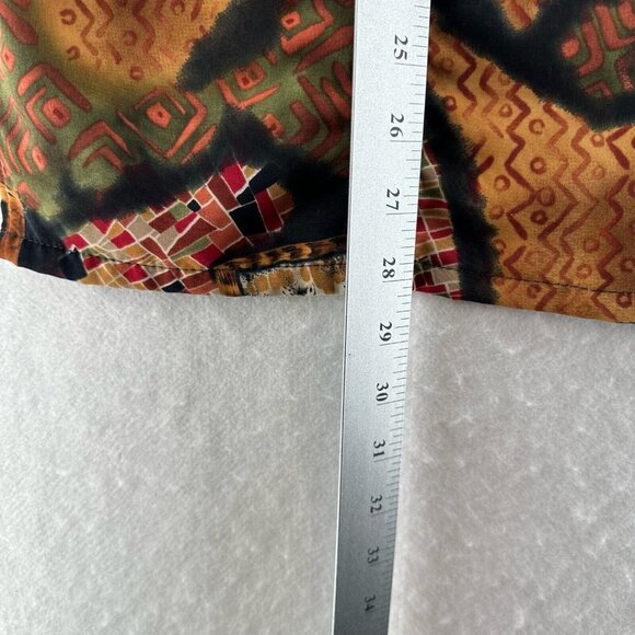 Silky Scrubs Shirt Mens Size M Southwestern Zebra Print Medical Uniform Brown - Picture 11 of 11